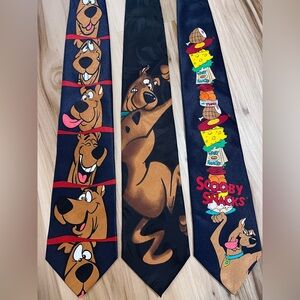 Scooby-Doo Men's Tie Cartoon Network Vintage 90s Necktie 1998 Lot Of 3 Ties 1998